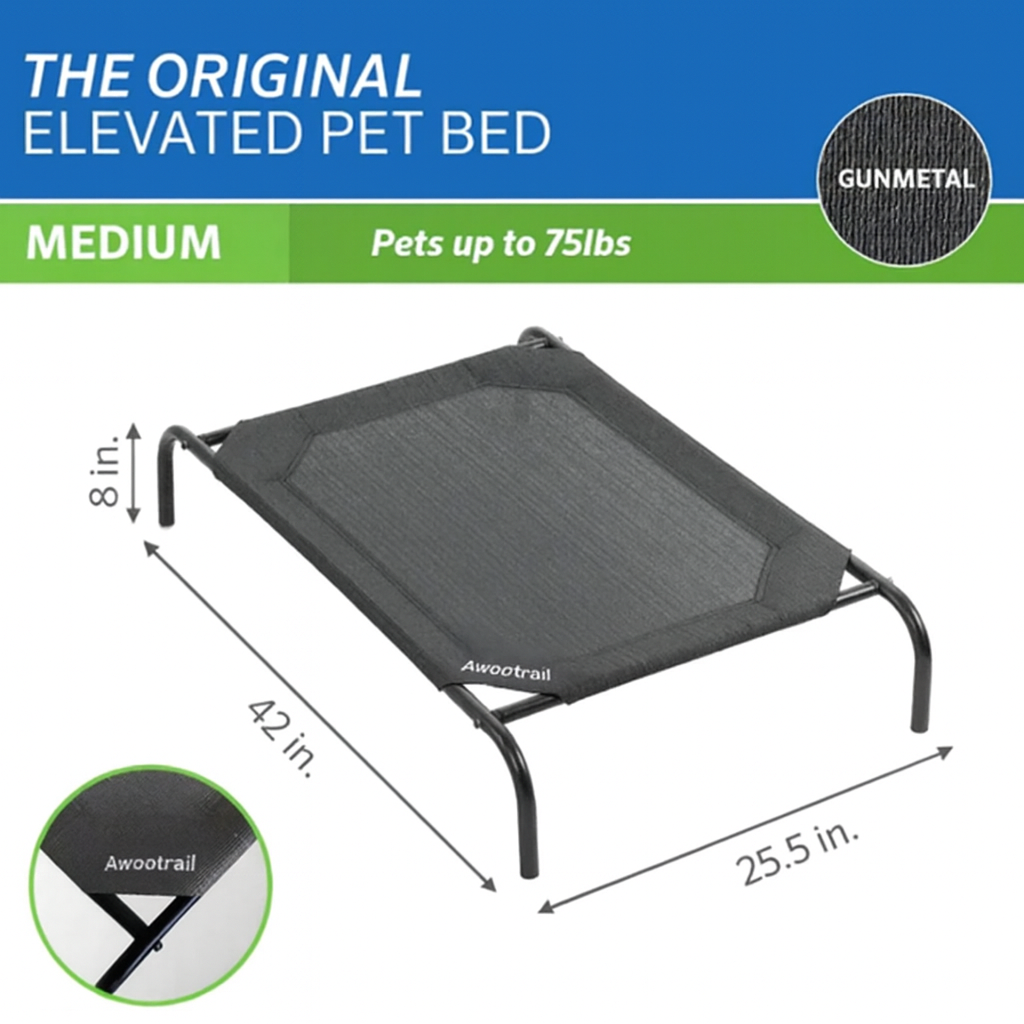 Elevated Dog Bed – Cooling, Breathable & Joint-Friendly Pet Bed