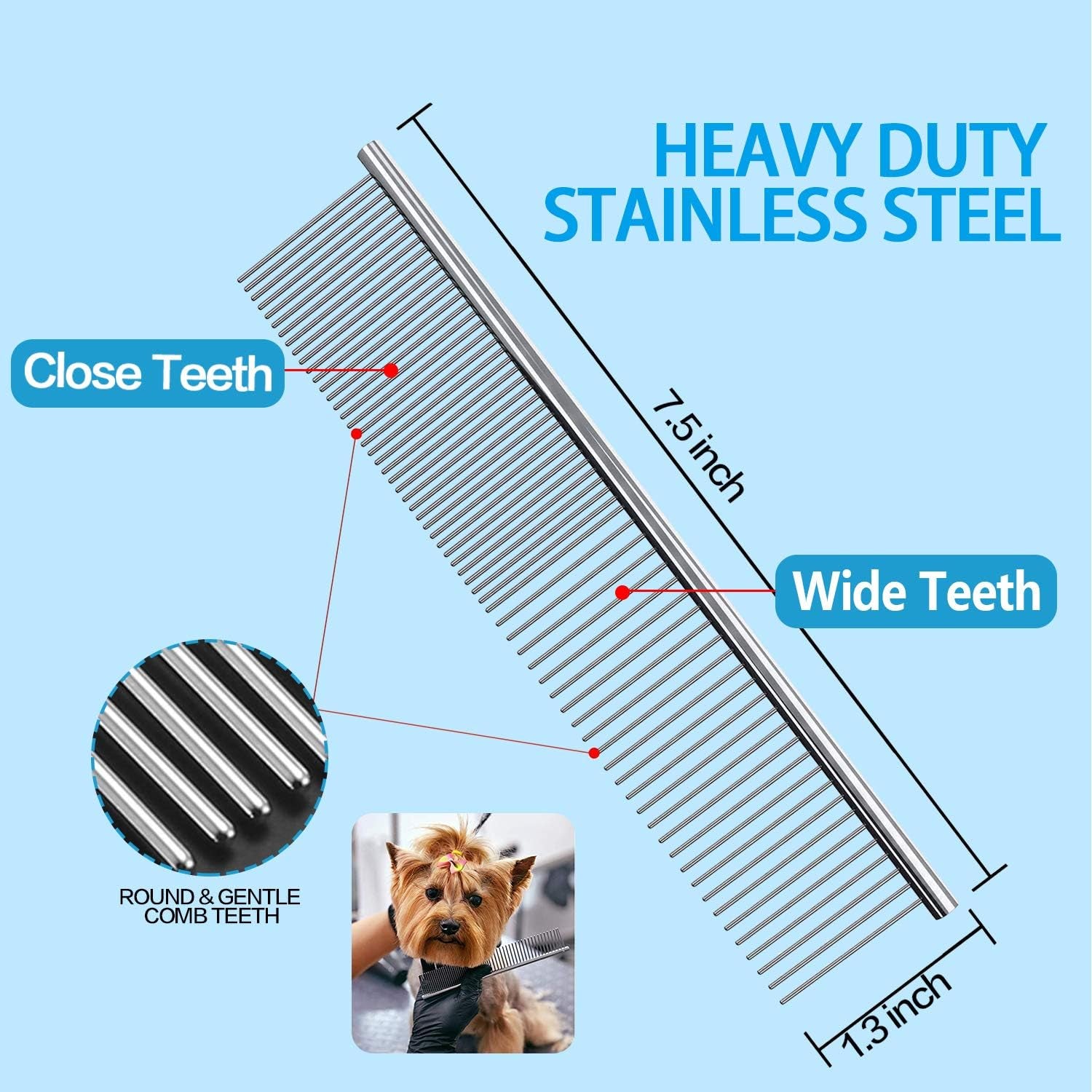 Dog Grooming Scissors Kit, Heavy Duty Titanium Stainless Steel Professional Pet Grooming Scissors Kit with Comb, Straight Scissors, Curved Scissors, Thinning Shears for Dogs and Cats