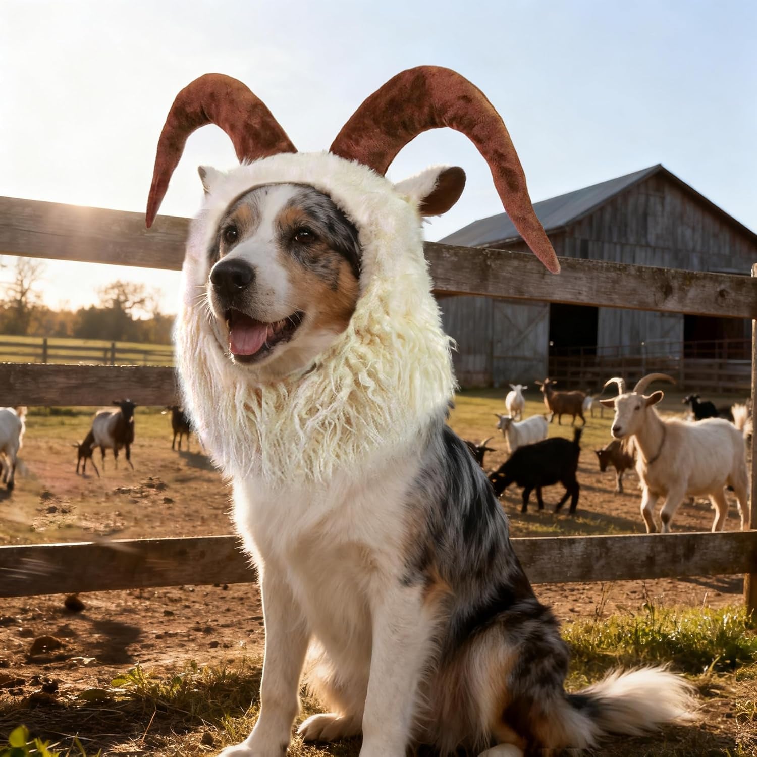 Funny Pet Reindeer Moose Costumes for Dog, Cute Furry Pet Wig for Halloween Christmas, Pet Clothing Accessories