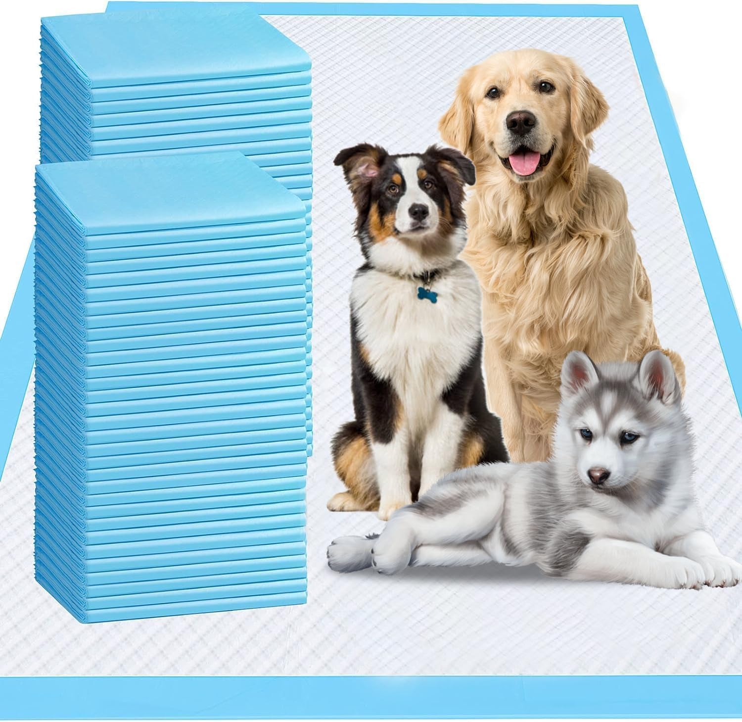 Extra Large Dog Pee Pads, 60 Pads 31"X36" Disposable Training Pads, Puppy Pads with High Absorbency and Leak-Proof Protection for House Training Cats,Rabbits,Dogs Leak-Proof Dog Pee Pads Extra Large