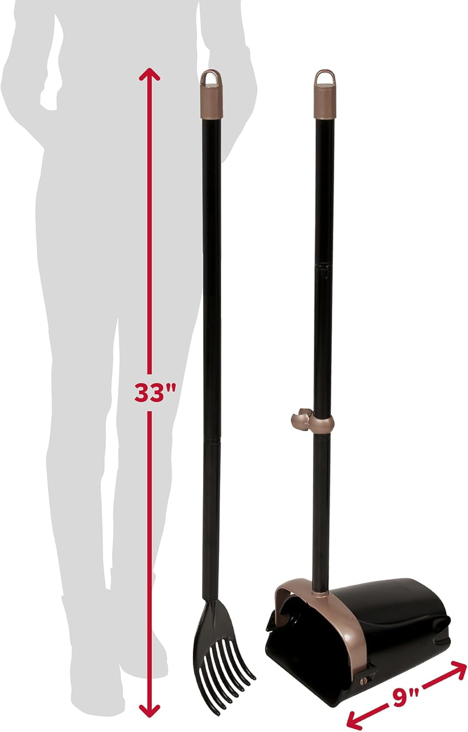 Petmate  Swivel Bin & Rake Pooper Scooper Waste Management System (2 Bonus Heavy Duty Handle Tie Waste Bags Included for Premium Odor Control)