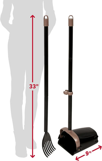 Petmate  Swivel Bin & Rake Pooper Scooper Waste Management System (2 Bonus Heavy Duty Handle Tie Waste Bags Included for Premium Odor Control)