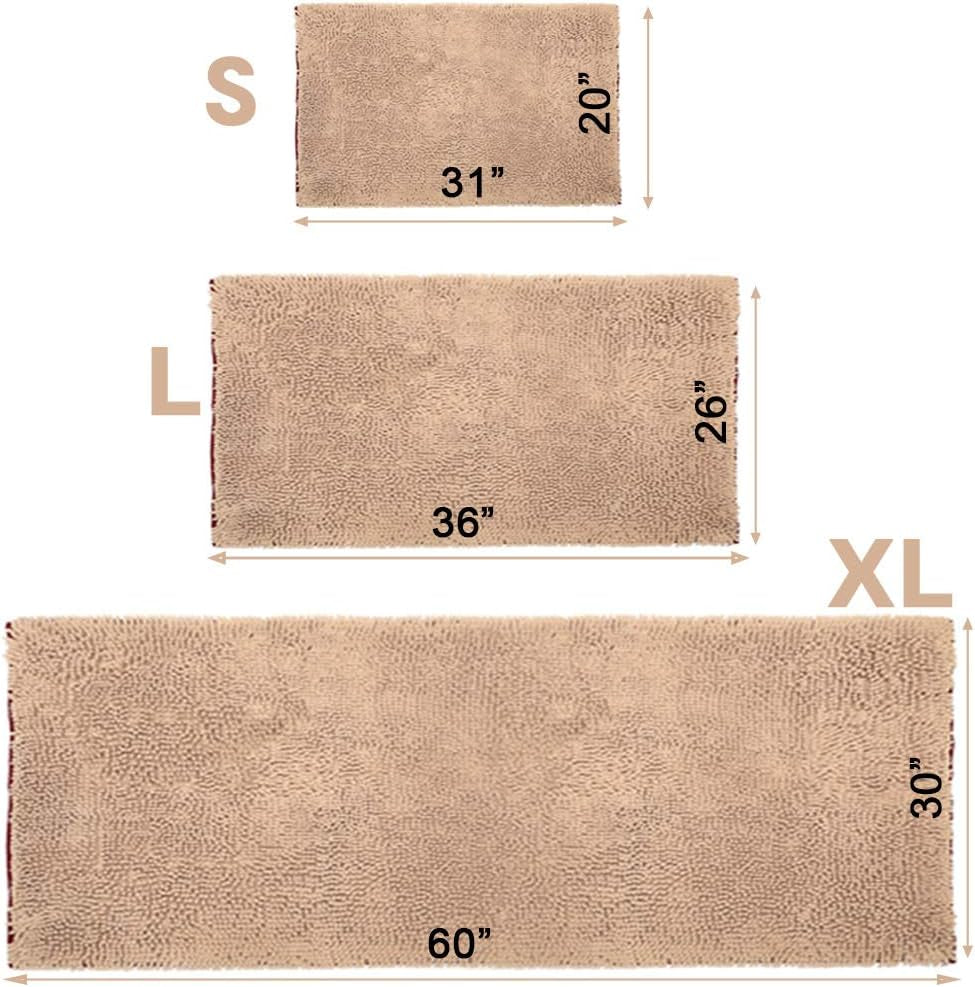 Pet Rugs Mats for Dog Cat Bathroom Door Rugs 26" X 36" Khaki Doormat Shaggy Chenille Pet Area Rugs Ultra Soft Water Absorbent Machine Washable Dry Area Rugs for Bathroom