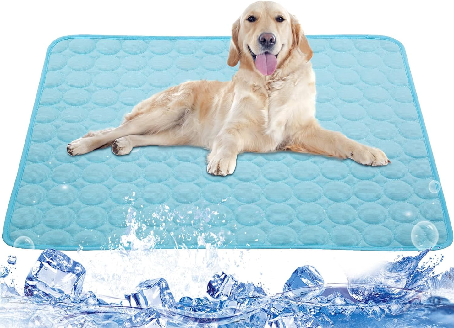 Dog Cooling Mat, Pet Cooling Mat for Dogs Cooling Blanket for Dogs Dog Cooling Pad for Kennels, Crates, Cars, Indoor & Outdoor Ice Silk Cooling Mat for Extra Large Dogs (Blue, XL(40 * 28"))