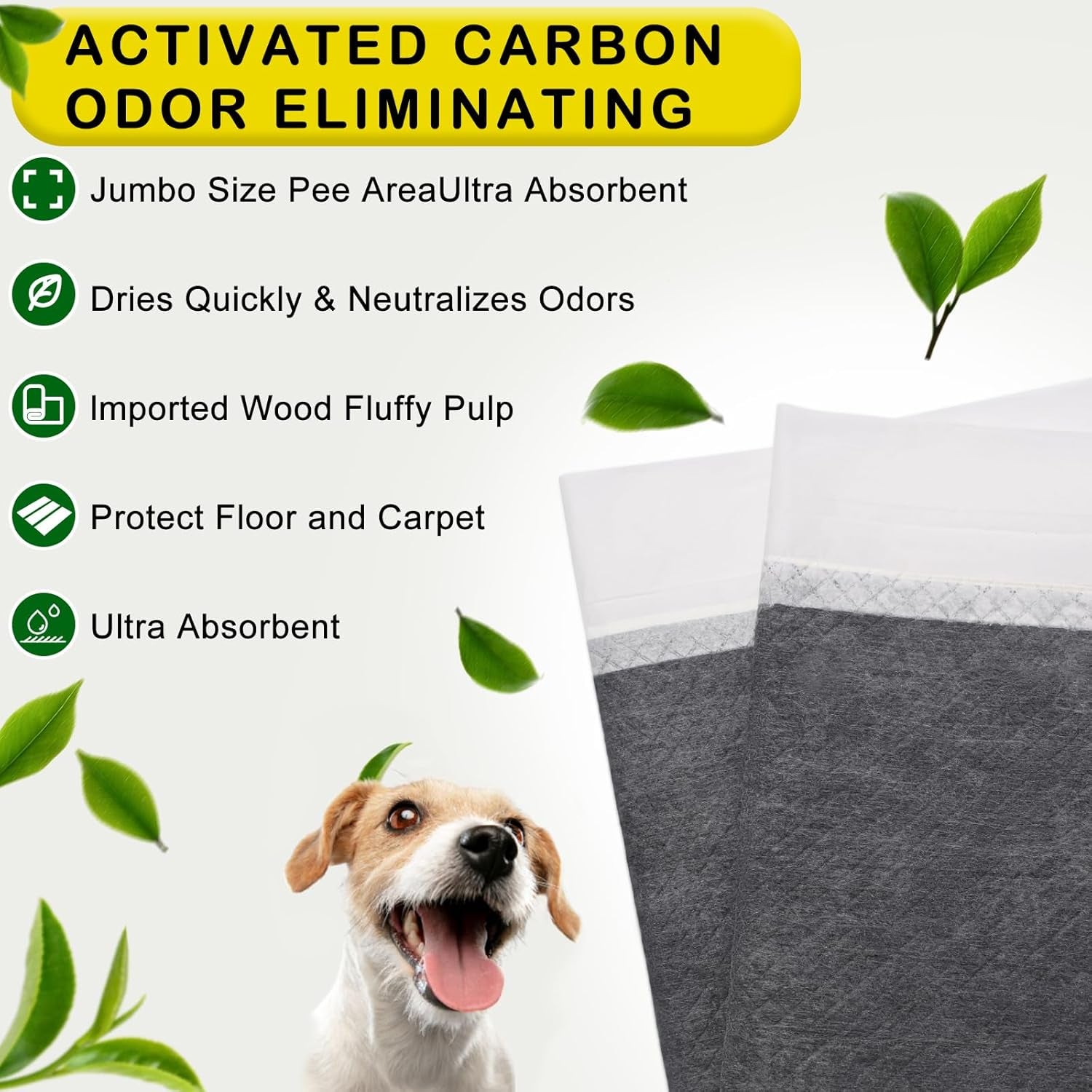 Extra Large 31"X47" 30 Pcs Odor-Control Super Absorbency Charcoal Pee Pads for Dogs,Leak-Proof Pet Training Pee Pads,Thicken Disposable Potty Pads Puppy Training Pads for Cats Rabbits
