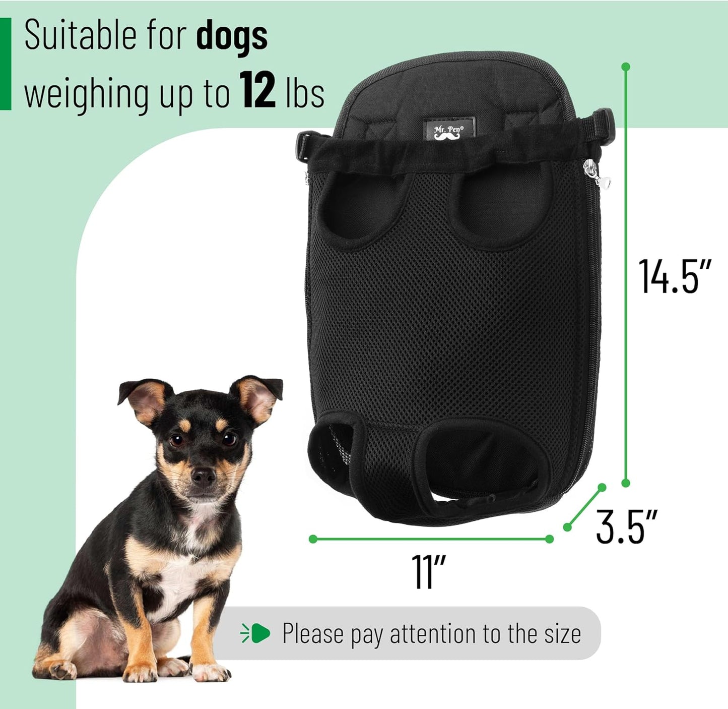 - Pet Carrier Backpack, Weighing up to 12 Lbs, Adjustable Dog Carrier Backpacks, Dog Backpack Carrier for Small Dogs, Dog Front Carrier