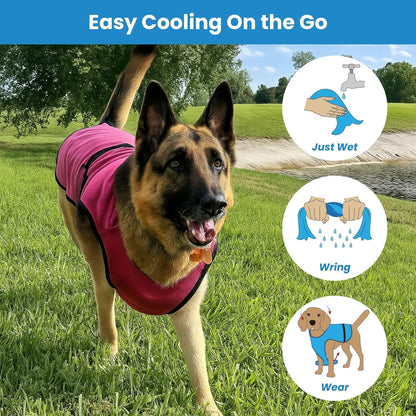 Dog Cooling Vest – Lightweight Evaporative Shirt with UV Protection for Small, Medium, and Large Dogs – Breathable Soft Fabric for Hot Weather (XS, Rose Pink)