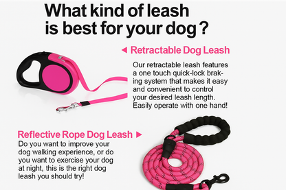 Retractable Dog Leash – 16ft Tangle-Free Leash with One-Hand Brake for Small & Medium Dogs
