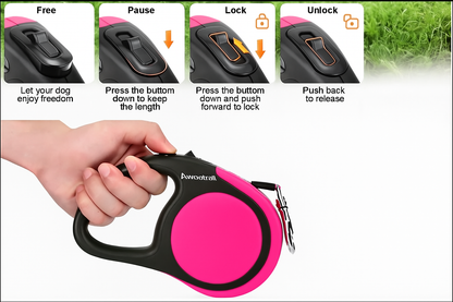 Retractable Dog Leash – 16ft Tangle-Free Leash with One-Hand Brake for Small & Medium Dogs