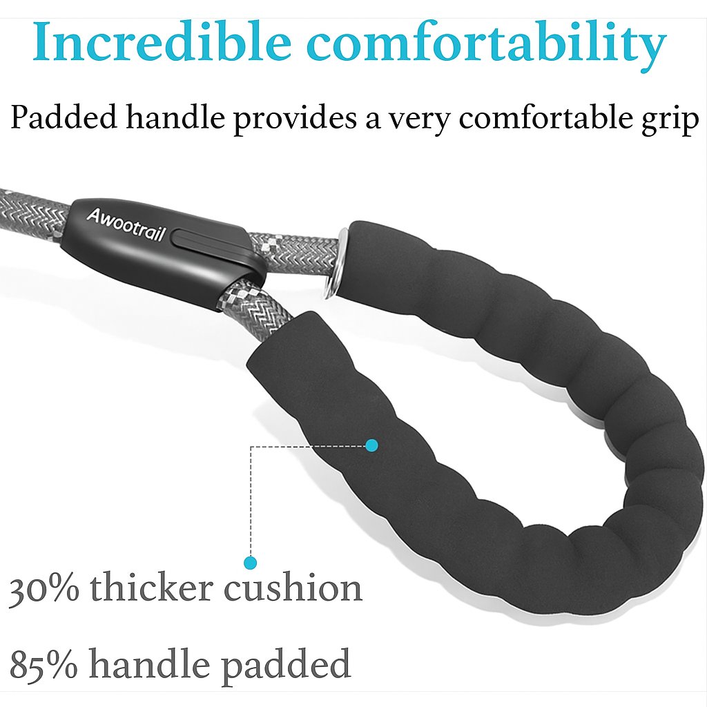 Slip Lead Dog Leash 6FT – Durable Training Rope with Padded Handle