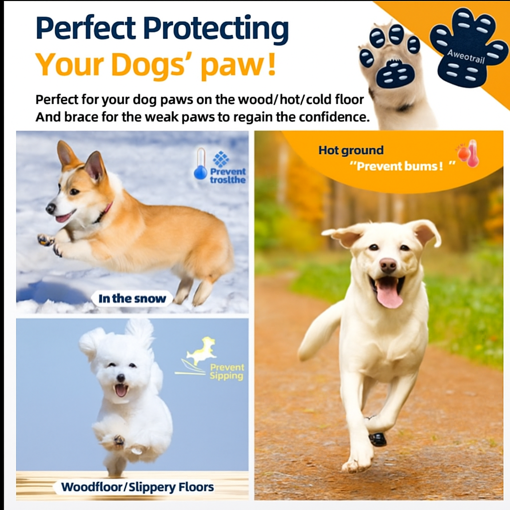 Dog Paw Protector Pads – Non-Slip, Durable & All-Season Paw Covers