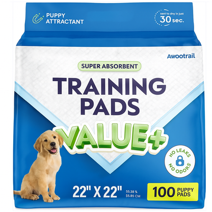 Dog & Puppy Training Pee Pads – 100 Count Leak-Proof, Quick-Dry & Odor Control