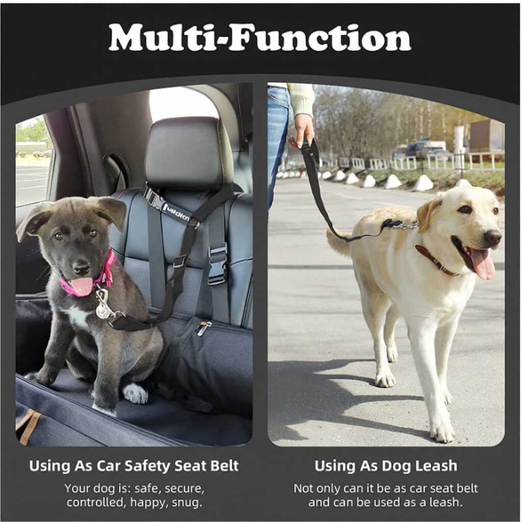 Adjustable Dog Car Seat Belt – Headrest Safety Restraint Harness for Pets