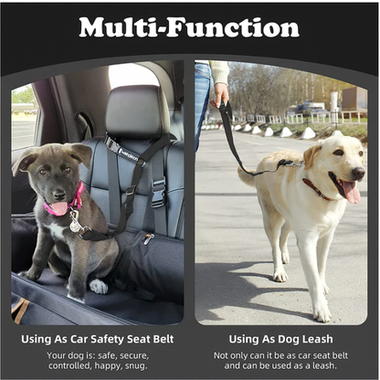 Adjustable Dog Car Seat Belt – Headrest Safety Restraint Harness for Pets