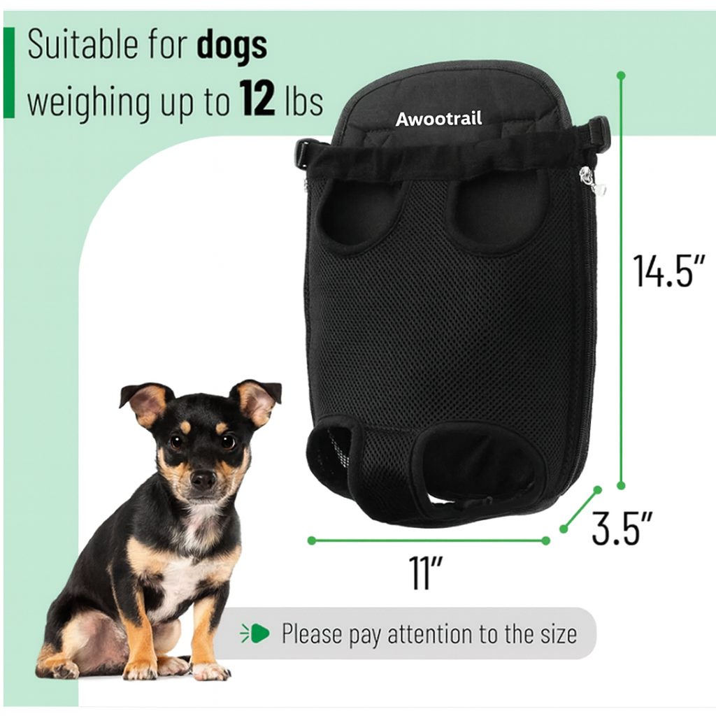 Dog Carrier Backpack – Adjustable Front & Back Pet Carrier