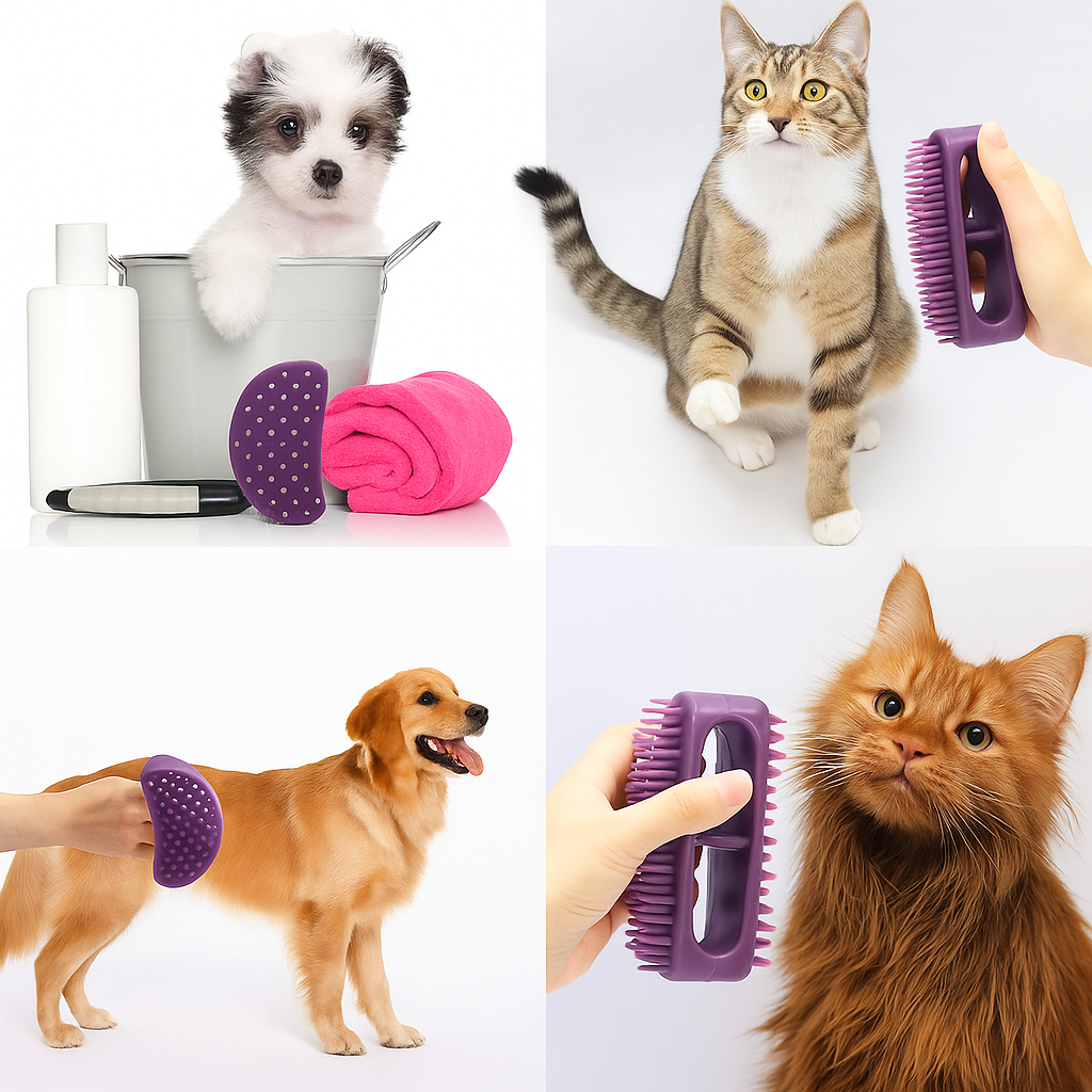 Soft Silicone Pet Grooming Brush – Gentle Bath & Massage Tool