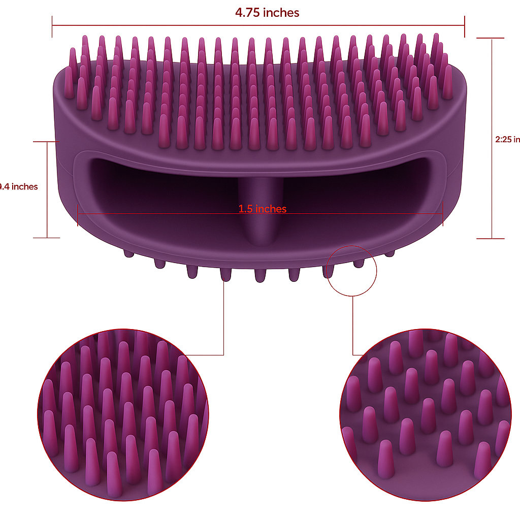 Soft Silicone Pet Grooming Brush – Gentle Bath & Massage Tool