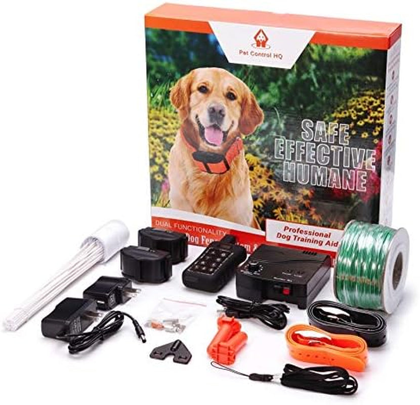 Wireless Dog Fence System - Dog Fence Electric Shock Collar Training with Remote - Pet Containment System with Fence Wire Underground Perimeter (2 Dogs with Remote)