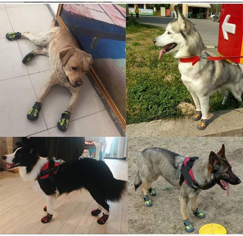 Dog Shoes Waterproof Anti-Slip Rain Boots with Reflective TLS3961