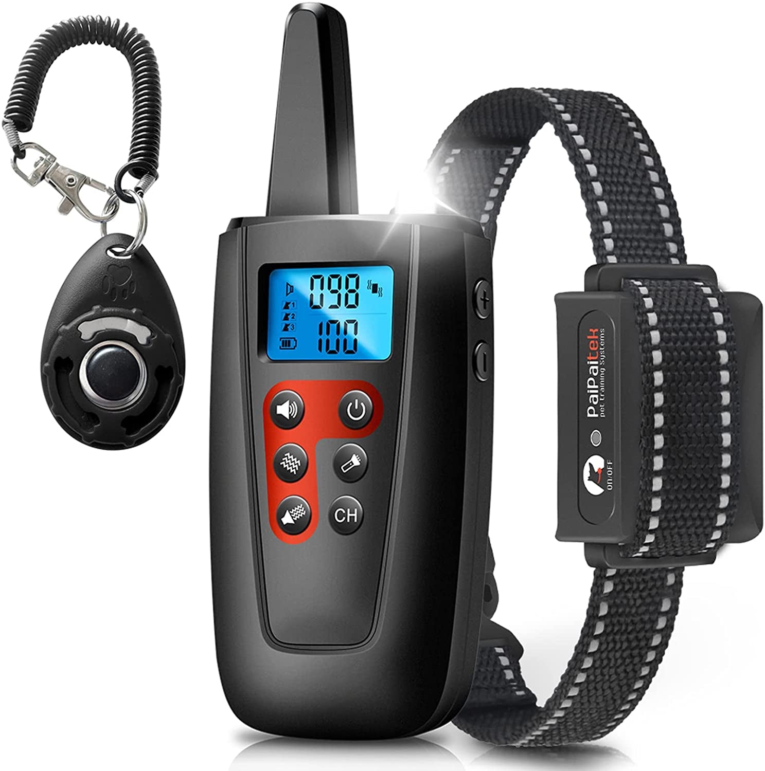 Dog Training Collar No Shock, 3300Ft Range Vibrating Dog Collar, IPX7 Waterproof Dog Training Collar with Remote, No Prongs and No Shock, Only Sound and Vibration Collar for Training Dogs