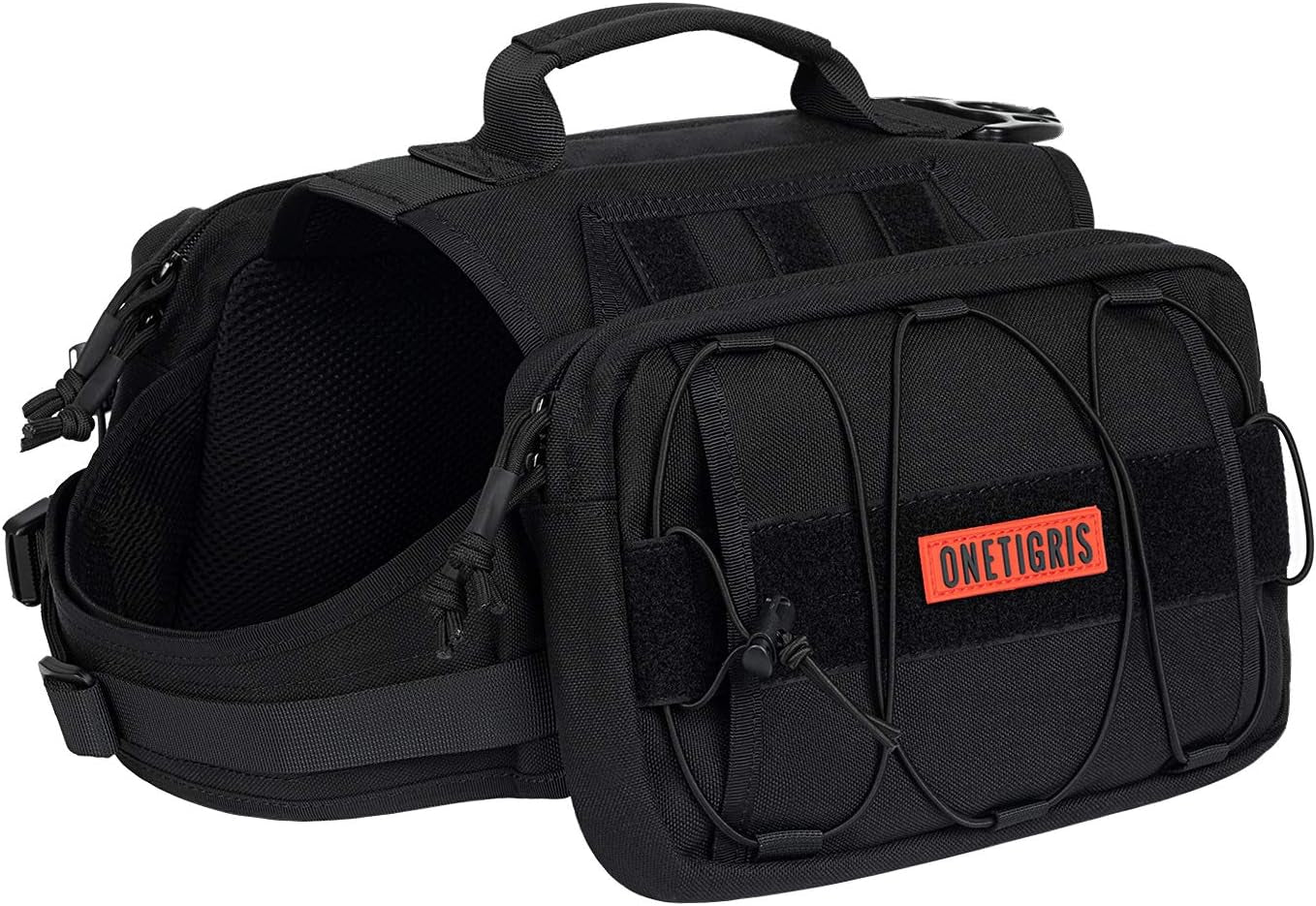 TrekPaw™ Tactical Dog Backpack – Hiking Saddle Bag for Medium & Large Dogs (Black)