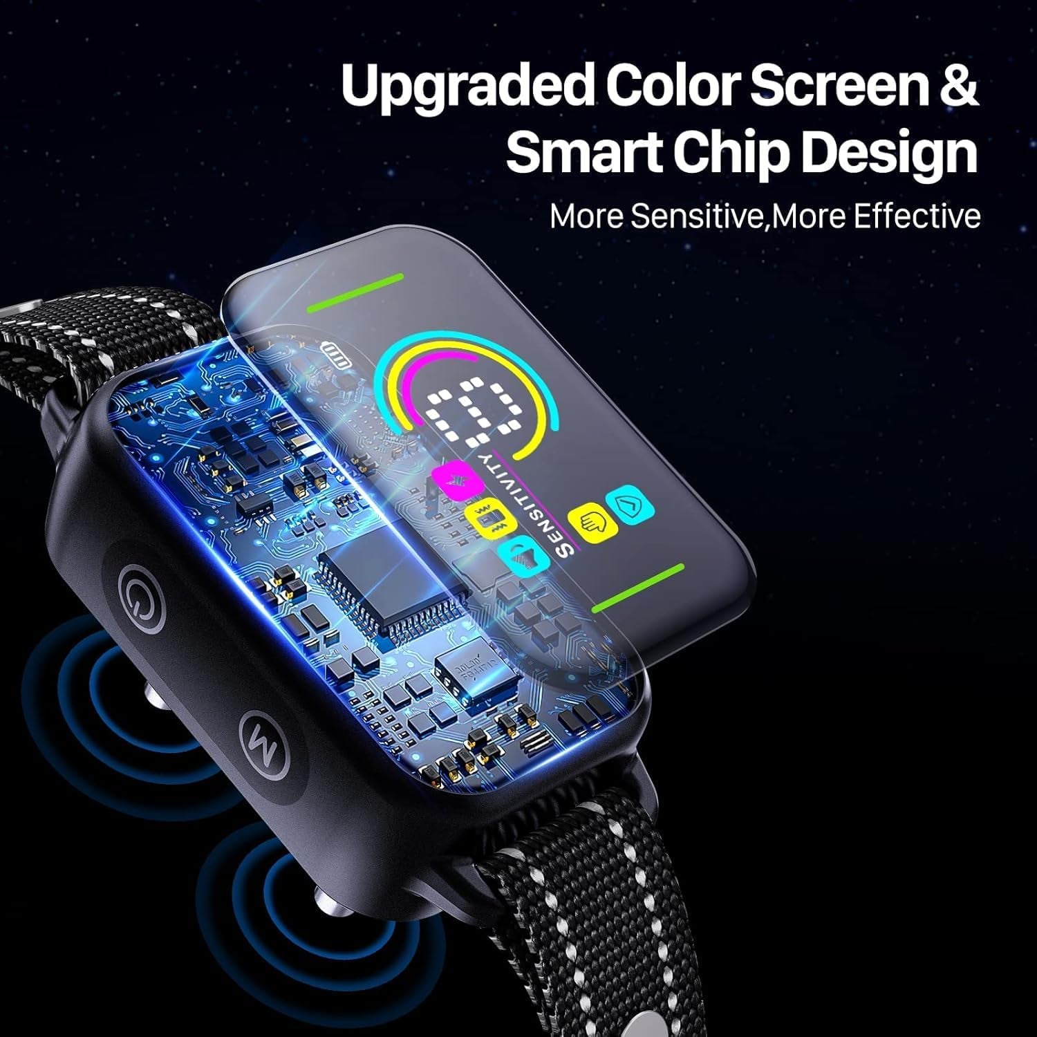 Dog Bark Collar,  Bark Collar for Large Medium Small Dogs,Smart Bark Collar,Rechargeable anti Barking Training Collar with 8 Adjustable Sensitivity,Bark Shock Collar with Beep Vibration Shock