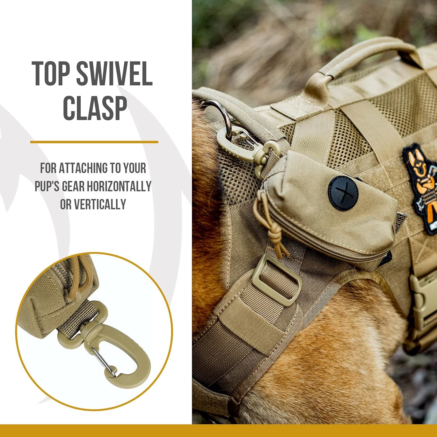 Doggy Poop Bag Holder Zipper Dog Waste Bag Pouch Leash Attachment for Walking Training Running Hiking