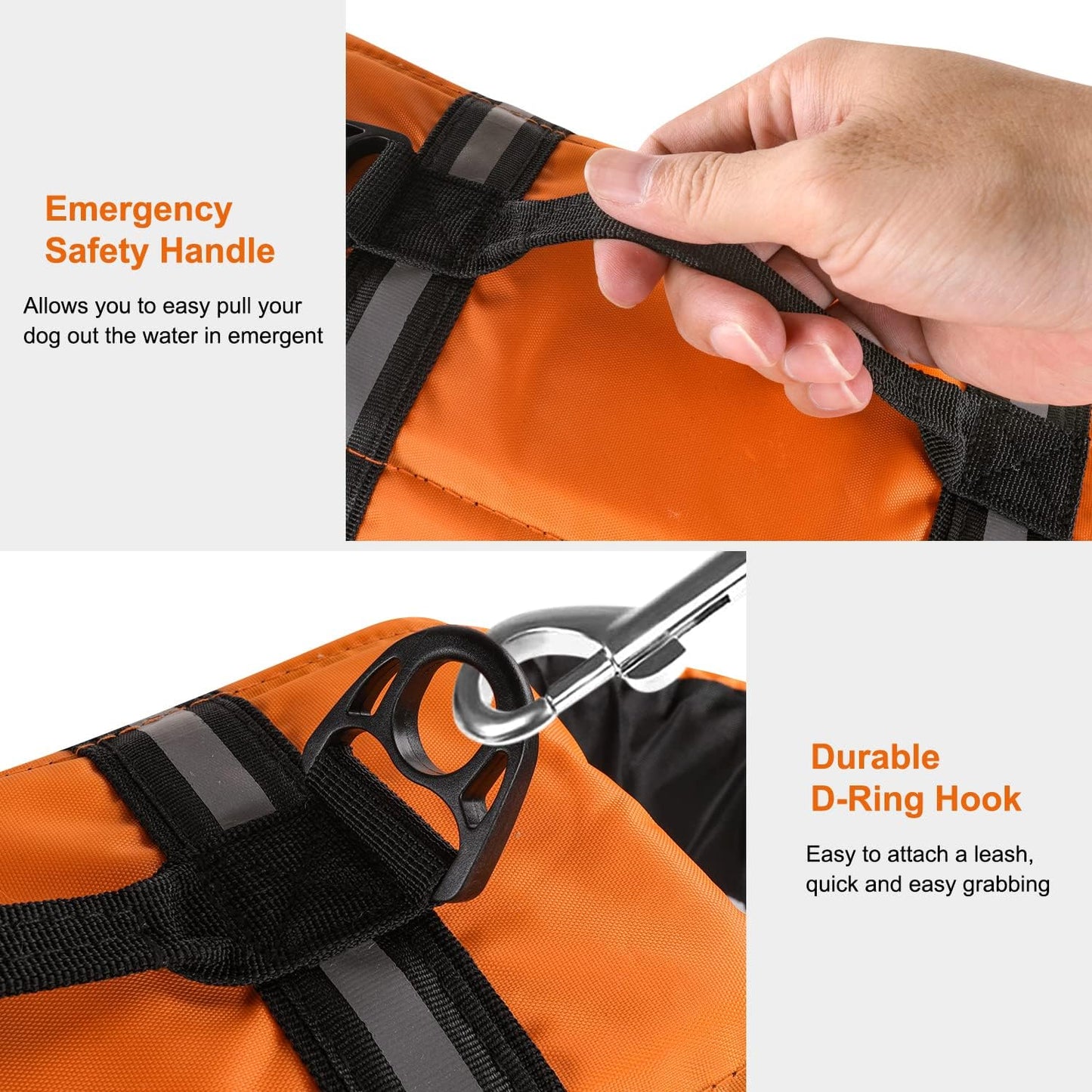 Dog Life Jacket Vest Saver Safety Swimsuit Preserver with Reflective Stripes/Adjustable Belt Dogs?Orange,S