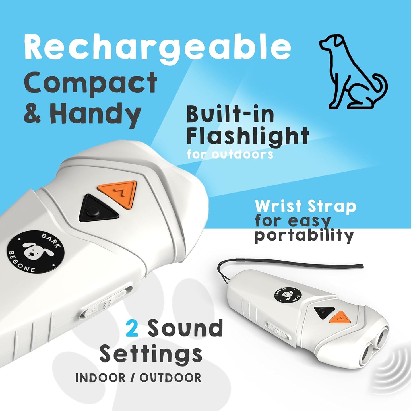 2024 Ultrasonic Dog Bark Deterrent & Behavior Corrector - Stop Barking, Jumping, Aggression without Yelling - Just Point & Press! Backed by Kevin Harrington from Shark Tank