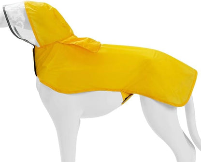 Pet Raincoat Packable Hooded Dog Rain Jacket Reflective Strips Lightweight Adjustable Poncho for Small Medium Large Dogs Yellow M