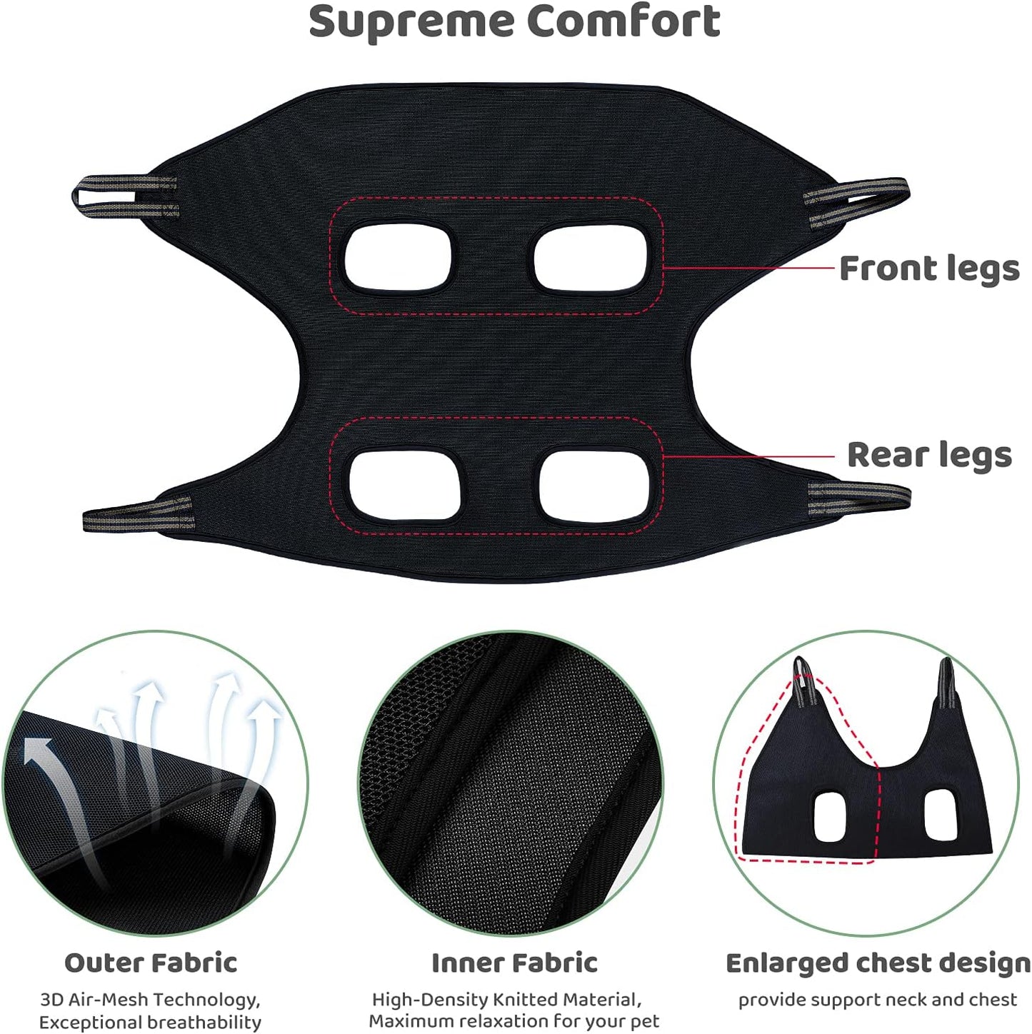 Pet Dog Grooming Hammock Harness for Cats & Dogs, Dog Sling for Grooming, Dog Hammock Restraint Bag with Nail Clippers/Trimmer, Nail File, Pet Comb,Ear/Eye Care