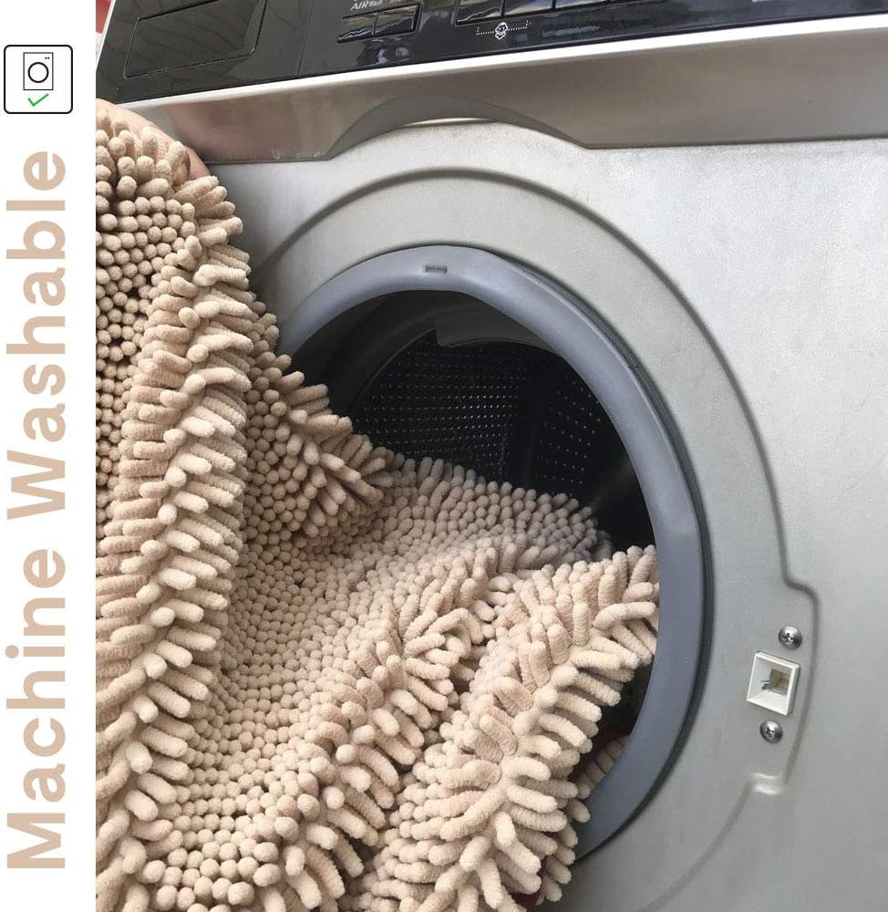 Pet Rugs Mats for Dog Cat Bathroom Door Rugs 26" X 36" Khaki Doormat Shaggy Chenille Pet Area Rugs Ultra Soft Water Absorbent Machine Washable Dry Area Rugs for Bathroom