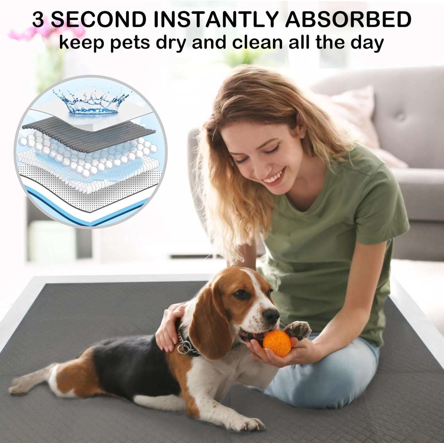 Extra Large 31"X47" 30 Pcs Odor-Control Super Absorbency Charcoal Pee Pads for Dogs,Leak-Proof Pet Training Pee Pads,Thicken Disposable Potty Pads Puppy Training Pads for Cats Rabbits