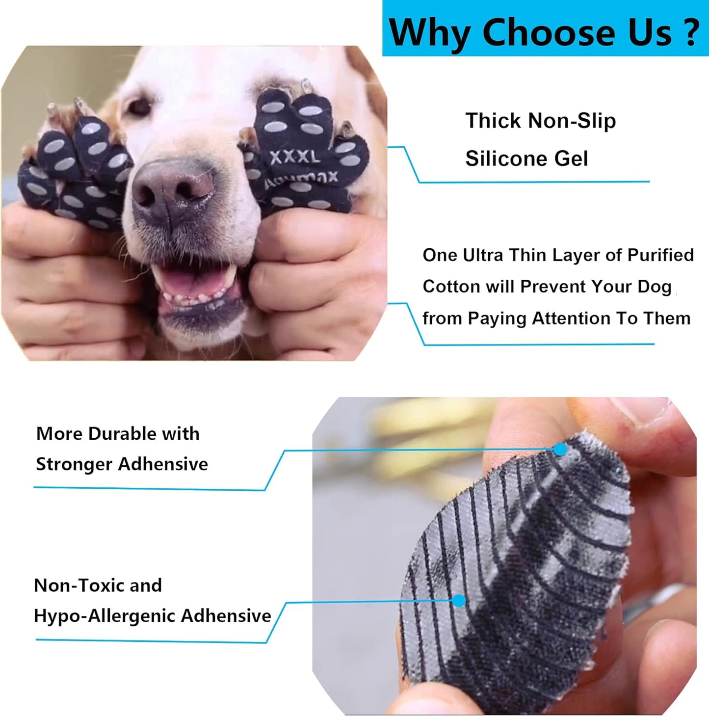 Dog Paw Protector Gripper Traction Pads,Dog Paw Covers,Foot Stickers in Summer Hot/Winter Cold Pavement,Dog Shoes Booties Socks Replacement,12 Sets (48 Pcs) M Multicolor