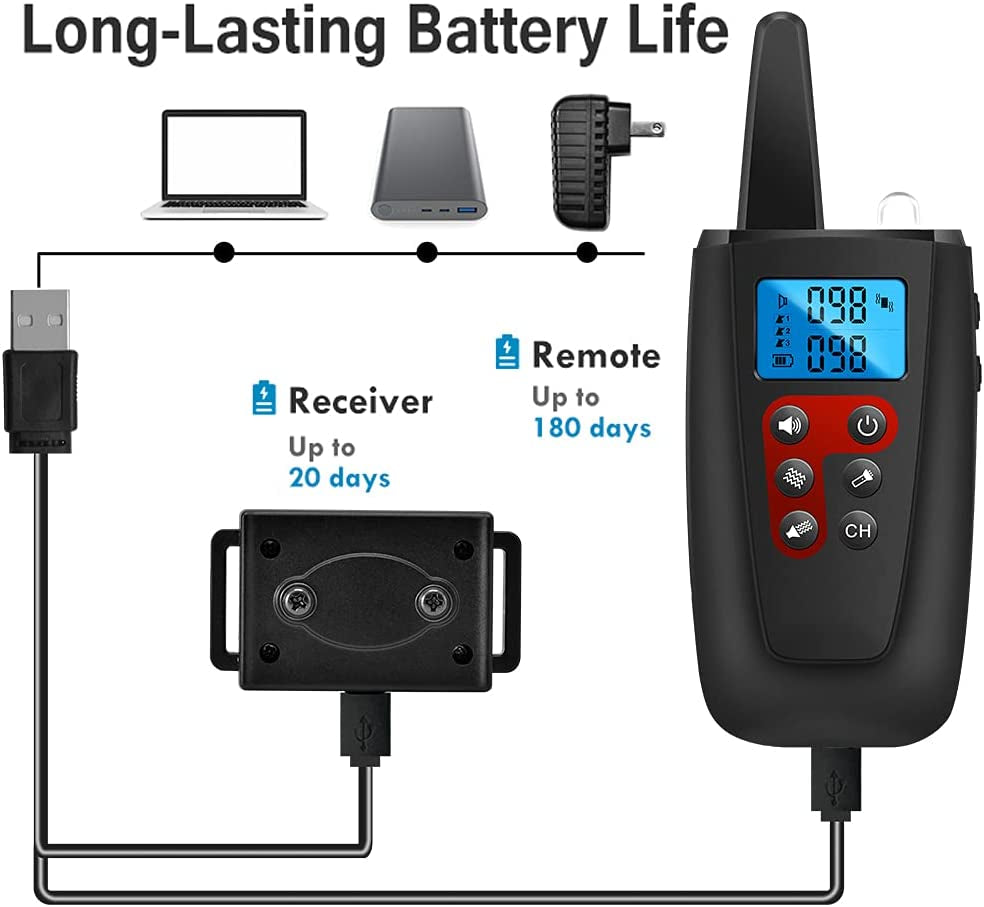 Dog Training Collar No Shock, 3300Ft Range Vibrating Dog Collar, IPX7 Waterproof Dog Training Collar with Remote, No Prongs and No Shock, Only Sound and Vibration Collar for Training Dogs