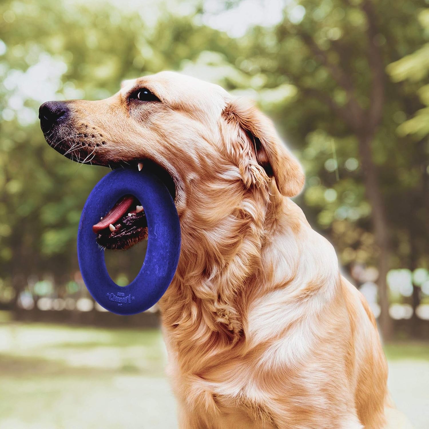Superchewy Tough Dog Ring Toy | Lifetime Replacement | Strong Natural Rubber | Chew Toys for Aggressive Chewers | Durable Tug Play | Strong Dog Ring Toy | Large Breed Tested
