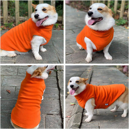Dog Winter Vest Warm Breathable Dog Polar Fleece Vest Jacket, Lightweight Winter Coat with Leash Neck Hole for Small Medium Large Dogs Orange M