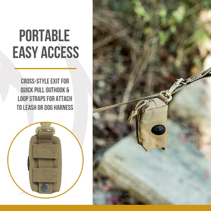 Doggy Poop Bag Holder Zipper Dog Waste Bag Pouch Leash Attachment for Walking Training Running Hiking