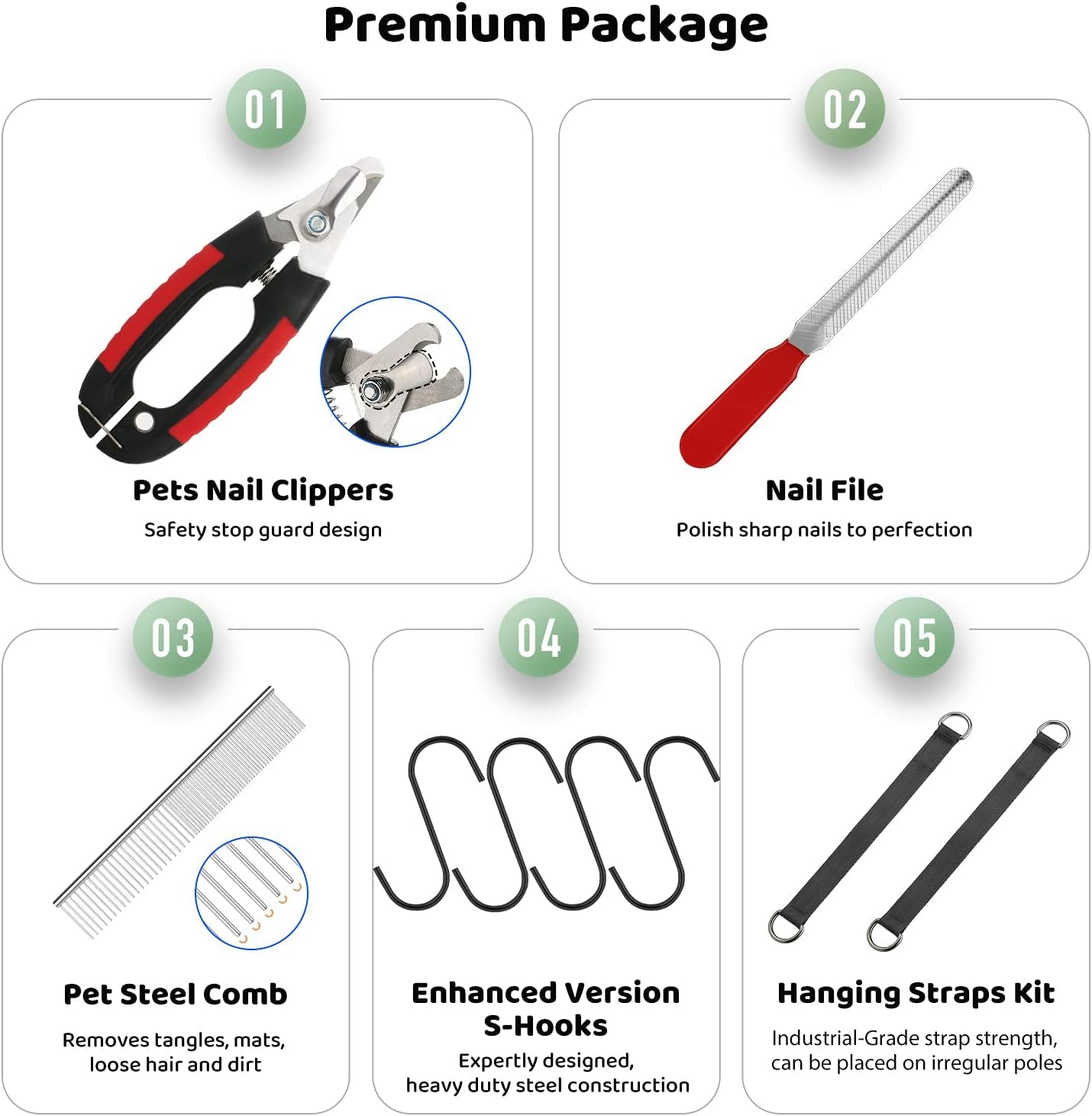 Pet Dog Grooming Hammock Harness for Cats & Dogs, Dog Sling for Grooming, Dog Hammock Restraint Bag with Nail Clippers/Trimmer, Nail File, Pet Comb,Ear/Eye Care