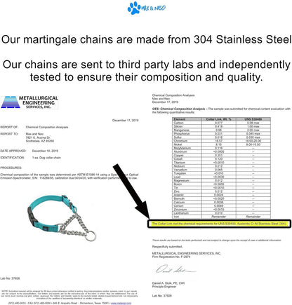 Stainless Steel Chain Martingale Collar - We Donate a Collar to a Dog Rescue for Every Collar Sold (Small, Orange)