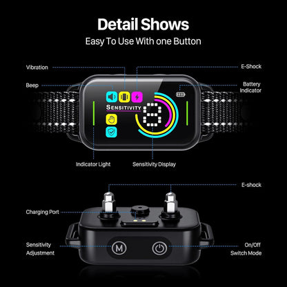 Dog Bark Collar,  Bark Collar for Large Medium Small Dogs,Smart Bark Collar,Rechargeable anti Barking Training Collar with 8 Adjustable Sensitivity,Bark Shock Collar with Beep Vibration Shock
