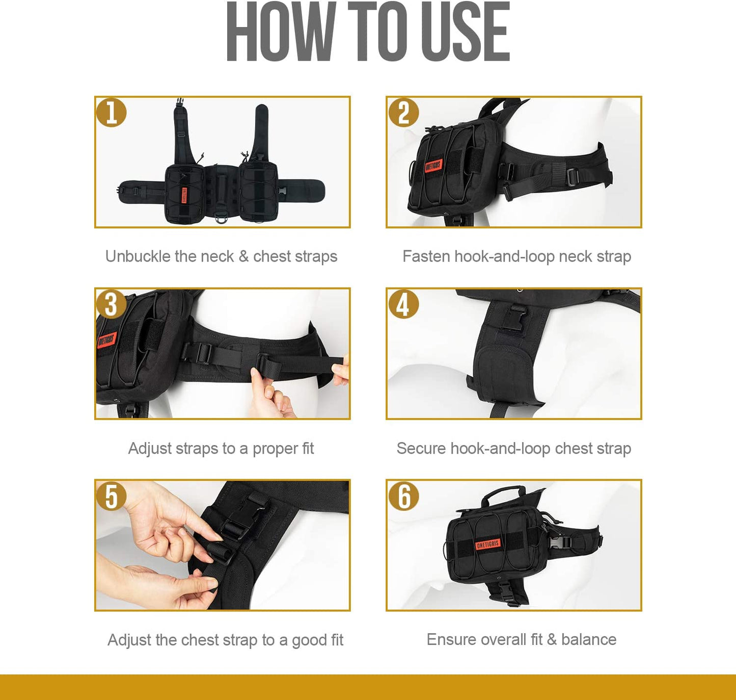 TrekPaw™ Tactical Dog Backpack – Hiking Saddle Bag for Medium & Large Dogs (Black)