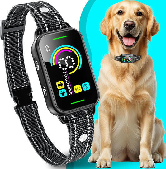 Dog Bark Collar,  Bark Collar for Large Medium Small Dogs,Smart Bark Collar,Rechargeable anti Barking Training Collar with 8 Adjustable Sensitivity,Bark Shock Collar with Beep Vibration Shock