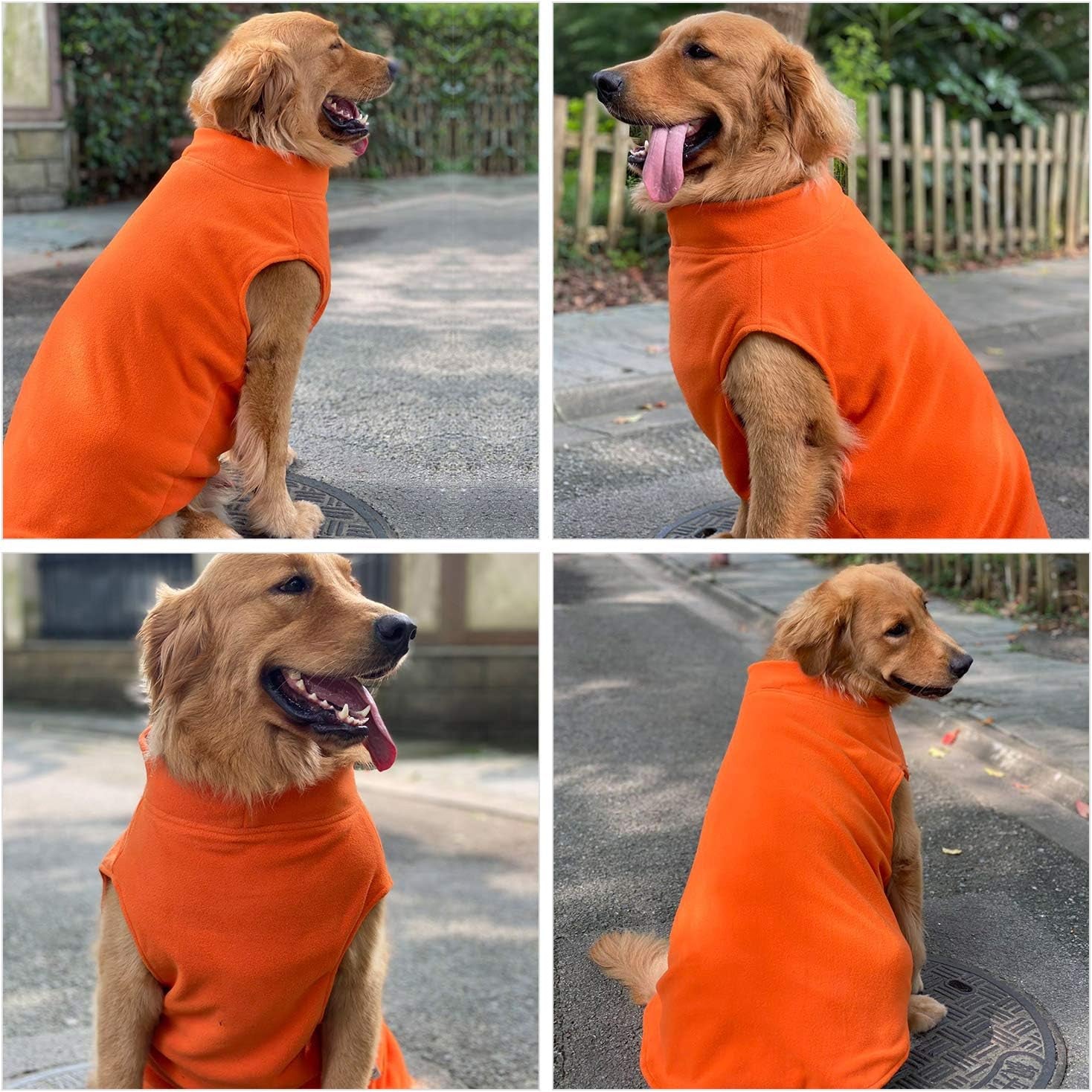 Dog Winter Vest Warm Breathable Dog Polar Fleece Vest Jacket, Lightweight Winter Coat with Leash Neck Hole for Small Medium Large Dogs Orange M