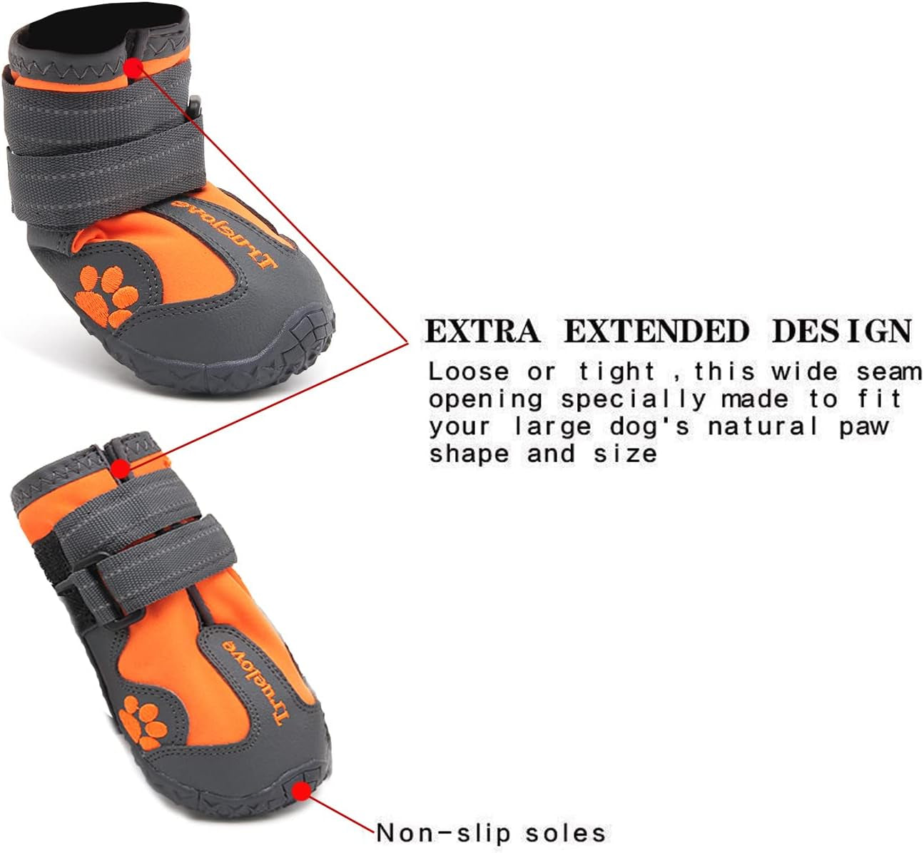 Dog Shoes Waterproof Anti-Slip Rain Boots with Reflective TLS3961