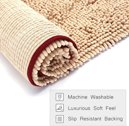 Pet Rugs Mats for Dog Cat Bathroom Door Rugs 26" X 36" Khaki Doormat Shaggy Chenille Pet Area Rugs Ultra Soft Water Absorbent Machine Washable Dry Area Rugs for Bathroom