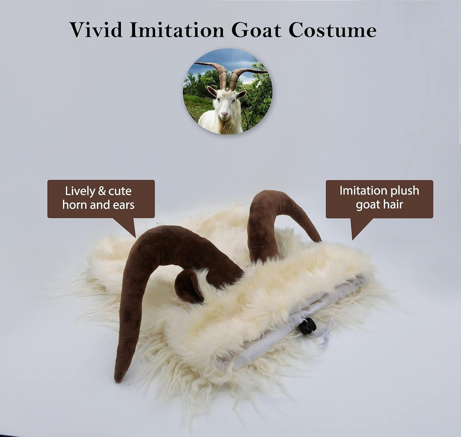 Funny Pet Reindeer Moose Costumes for Dog, Cute Furry Pet Wig for Halloween Christmas, Pet Clothing Accessories