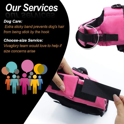 Rip Stop Dog Life Vest, Swimming Vest with Handle, Buoyancy for Doggy Puppy, Dog Life Jacket for Swimming & Boating, M, Pink