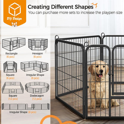 Dog Playpen Indoor, Extra Wide Outdoor Dog Fence Foldable Pet Puppy Exercise Pen for Yard/Garden/Rv Camping, 6 Panels 24 Inch Height X 32 Inch Width