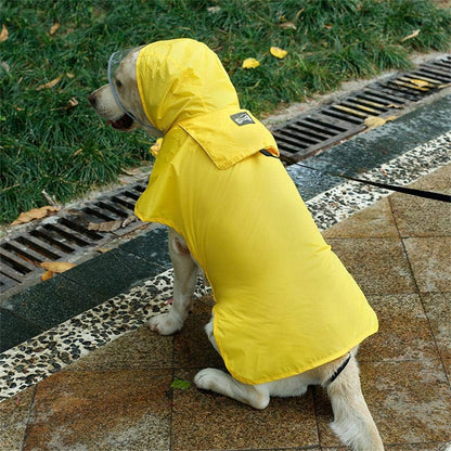 Pet Raincoat Packable Hooded Dog Rain Jacket Reflective Strips Lightweight Adjustable Poncho for Small Medium Large Dogs Yellow M